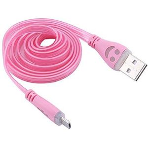 Shot Case Smiley Lightning-kabel voor iPod Nano LED-licht, Apple-lader, USB-aansluiting, lichtroze