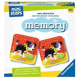 Ravensburger Ministeps 4176 Mijn eerste herinnering: het klassieke geheugenspel met 24 stoffen kaarten en schattige kinderdieren, speelgoed vanaf 2,5 jaar