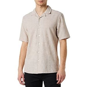 Only & Sons Onscaiden Ss Solid Resort Linen T-shirt voor heren, Beige