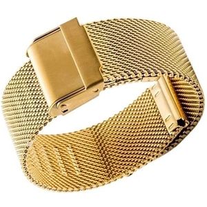 INSTR Bracelet de montre à boucle milanaise pour bracelet de montre DW pour Daniel Wellington, largeur de bande en acier inoxydable(Gold,14mm)