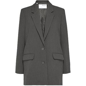 SELECTED FEMME Blazer pour femme coupe décontractée, Gris foncé mélangé, 42