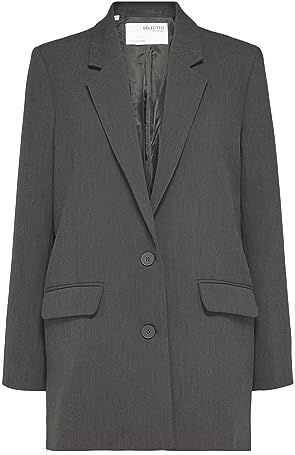 SELECTED FEMME Slfrita LS Dgm Noos Blazer voor dames, donkergrijs gemêleerd