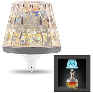 REV LAMPRUSCO CRISTAL Draadloze flessenlamp, RGB-tafellamp, draadloos, 130 lm, 1,6 W, 2500 mAh, dimbaar flessenlicht in verschillende kleuren, touch-tafellamp voor