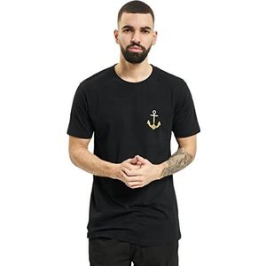 Mister Tee Captain T-shirt voor heren, zwart.