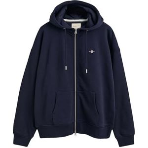 GANT Sweat à capuche zippé pour femme, Bleu nuit, M