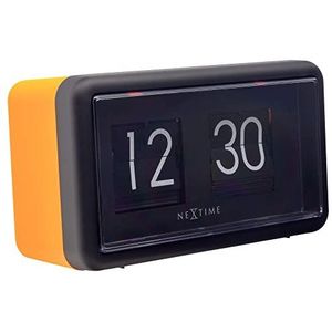 NeXtime Flip Clock – tafel- of wandklok – oranje/zwart – 18 x 10 x 7 cm
