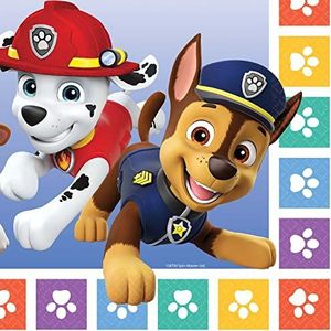 Amscan 9914237 Paw Patrol servetten, 33 x 33 cm, maat M, 16 stuks