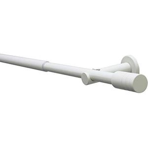 GARDINIA 36147 gordijnstangset, cilinder, Elba, 1 stang, Ø 16/19 mm, ivoorkleurig, 120 - 210 cm