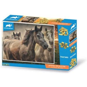 Grandi Giochi Discovery Paarden horizontale lenticulaire puzzel met 500 stukjes inbegrepen en verpakking met 3D-PU203000-effect, PU203000