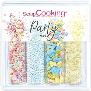 SCRAP COOKING - Zoete decoraties Party Mix 65 g – kleurrijke decoraties voor gebak, desserts, cakes, koekjes, cupcakes, verjaardagen blauw