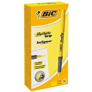 BIC 811935 Beitelvormige punt Geel 12 stuk(s) Markeerstiften (Geel, Beitelvormige punt, Geel, Grijs, Geel, Rond, 12 stuk(s))