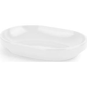 UMBRA Soap Dish Step zeepbakje van melamine glanzend, wit, afmetingen: 14,6 x 10,2 x 2,5 cm