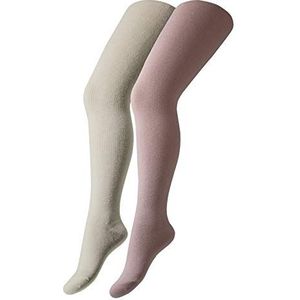 Camano Tights panty voor kinderen, uniseks, Zilverroze + gebroken wit