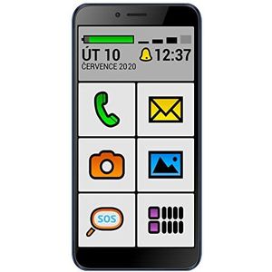 ALIGATOR AZAS5550SENBE Senioren-smartphone met QHD-IPS 18:9 kleurendisplay, LTE / 4G, dual SIM, 8 MP camera, grote launcher, kleur blauw.