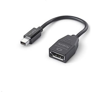 PureLink Mini DisplayPort naar DisplayPort-adapter, 4K Ultra HD 60Hz, bandbreedte 21,6 GB/s, vergulde stekkers, 0,15 m, zwart