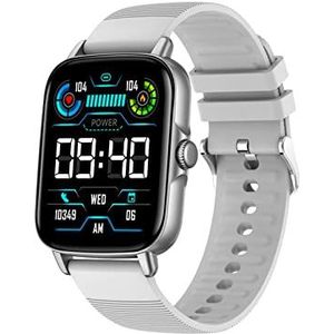 Trevi T-FIT 270 S CALL Smartwatch met oproepfunctie, bluetooth, groot display, metalen behuizing, gezondheids- en wellnesscontrole, slaapbewaking, IP67 waterdicht, zilver