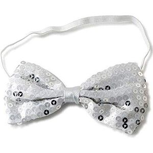 Dress Up America Sequin Bow Tie (zilverkleurig), mantel, strik, party, voorgebonden, geschikt voor smokings en kostuums, Eén maat