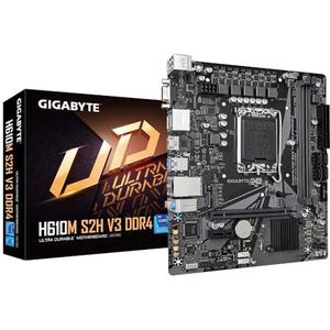 Gigabyte Carte mère H610M S2H V3 DDR4 - Prend en charge les processeurs Intel Core 14e génération - VRM numérique hybride 4+1+1, jusqu'à 3200 MHz DDR4, 1 x PCIe 3.0 M.2, GbE LAN, USB 3.2 Gen 1