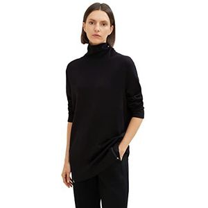 TOM TAILOR Dames Sweatshirt 14482 - Deep Black, M, 14482, Deep Black