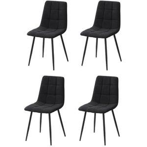 SHIITO Model Flora, set van 4 moderne stoelen voor woonkamer, eetkamer of slaapkamer, 57 x 43,5 x 87 cm, donkergrijs, minimalistisch, maximaal comfort en stijl