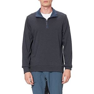 Pierre Cardin Sweatshirt voor heren met opstaande kraag en tweekleurige interlock rits, Bruin