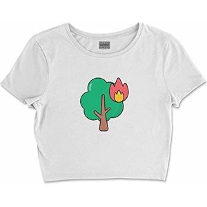 Bona Basics, Basic T-shirt met digitale print voor dames, 100% katoen, wit, casual, maat: M, wit, M, Wit