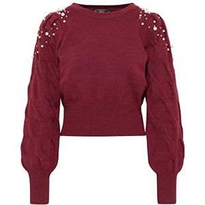 faina Dames gebreide trui 11025479 donker kersenrood XL-XXL, Donker kersrood