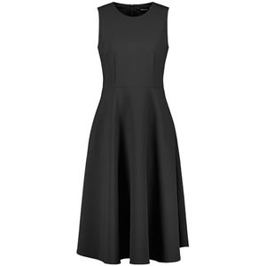 Taifun Robe sans manches pour femme avec jupe évasée, sans manches, couleur unie, qui épouse les genoux, Noir, 38