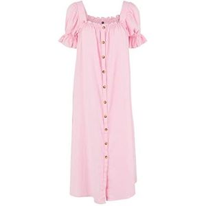 PIECES Pvanessa midi-jurk voor dames, Roze Prism