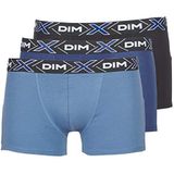 DIM Heren Boxer Shorts (Pack van 3), Multicolore (Bleu Jean/ Bleu Eclipse/ Noir 8uw), S