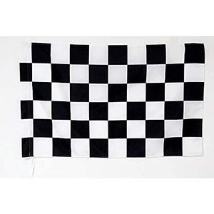 AZ FLAG Vlag voor racesport, zwart en wit, 90 x 60 cm, commissievlag, 60 x 90 cm, schede voor vlaggenstok