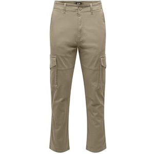 Only & Sons Onsdean Life Tap Cargo 0032 Noos broek, servies, 32 W x 32 L heren, Beige