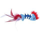 Petstages Feather Fish Bone - Kattenspeeltje - vissengraat - met pluimen - gevuld met kattenkruid - blauw