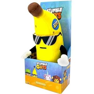Bizak Stumble Guys 64117084 Banana Guy pluche dier, 30 cm, zacht en pluizig speelgoed voor sloopvideospel, cadeau voor kinderen of volwassenen van alle leeftijden, 4 figuren om te verzamelen