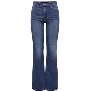 ONLY Onlrose Hw Retro Flared Dnm Gua192 Noos Damesjeans, Medium Blauw Denim