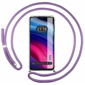 Tumundosmartphone Transparante hoes voor TCL 505 met paars koord