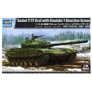 Trumpeter - Model Soviet T-72 Ural tank met Kontakt-1 Reactive Armor 09602 1/35e modelbouw promo tank