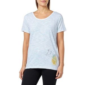 Timezone T-shirt basique rayé pour femme, bleu, XL