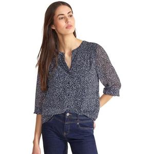 Street One Dames chiffon blouse A344583, Donkerblauw