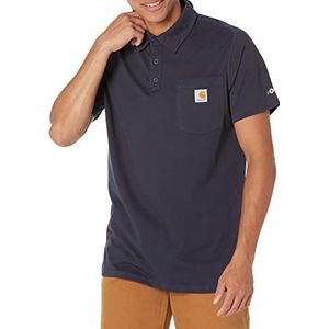 Carhartt Force® Delmont Poloshirt voor heren, katoen met zak, Navy Blauw
