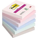 Post-it Super Sticky Notes, Kleur Soulful, 76 x 76 mm, 90 vellen/blok, 6 blokken/verpakking