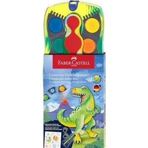 Faber-Castell Verfdoos connector 12 kleuren dinosaurus