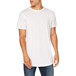 Build Your Brand Nauwsluitend lang T-shirt voor heren, wit (wit).