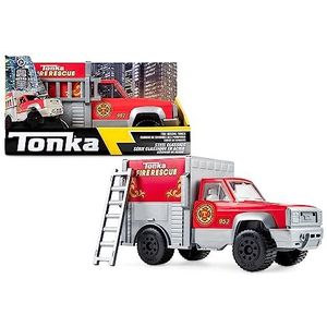Tonka Steel Classics Brandweerwagen, reddingsvoertuig, speelgoedvoertuigen voor creatieve spelletjes, ontwikkeling van fijne motoriek, rood, cadeau voor kinderen en meisjes vanaf 3 jaar