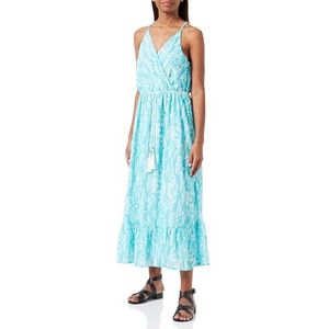 aleva Robe midi à imprimé tie and dye pour femme, turquoise, taille M, turquoise, M