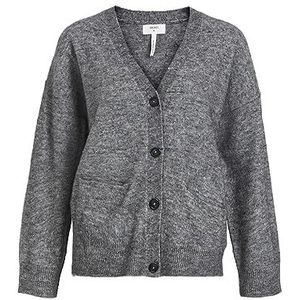 Object Objminna L/S Gebreid Cardigan Noos Damestrui, Donkergrijze mix
