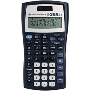 Texas Instruments TI-30 XIIS Schoolrekenmachine, 2 regels, stroomvoorziening op zonne-energie en batterijen, donkerblauw