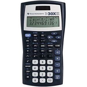 Texas Instruments TI-30 XIIS schoolrekenmachine, 2 regels, stroomvoorziening op zonne-energie en batterijen, donkerblauw