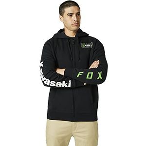 Fox Racing Kawasaki fleece hoodie voor heren (1 stuk), zwart.
