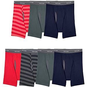 Fruit of the Loom Coolzone Boxershorts voor heren, verpakking van 7 stuks, 7 stuks - gestreept/massief